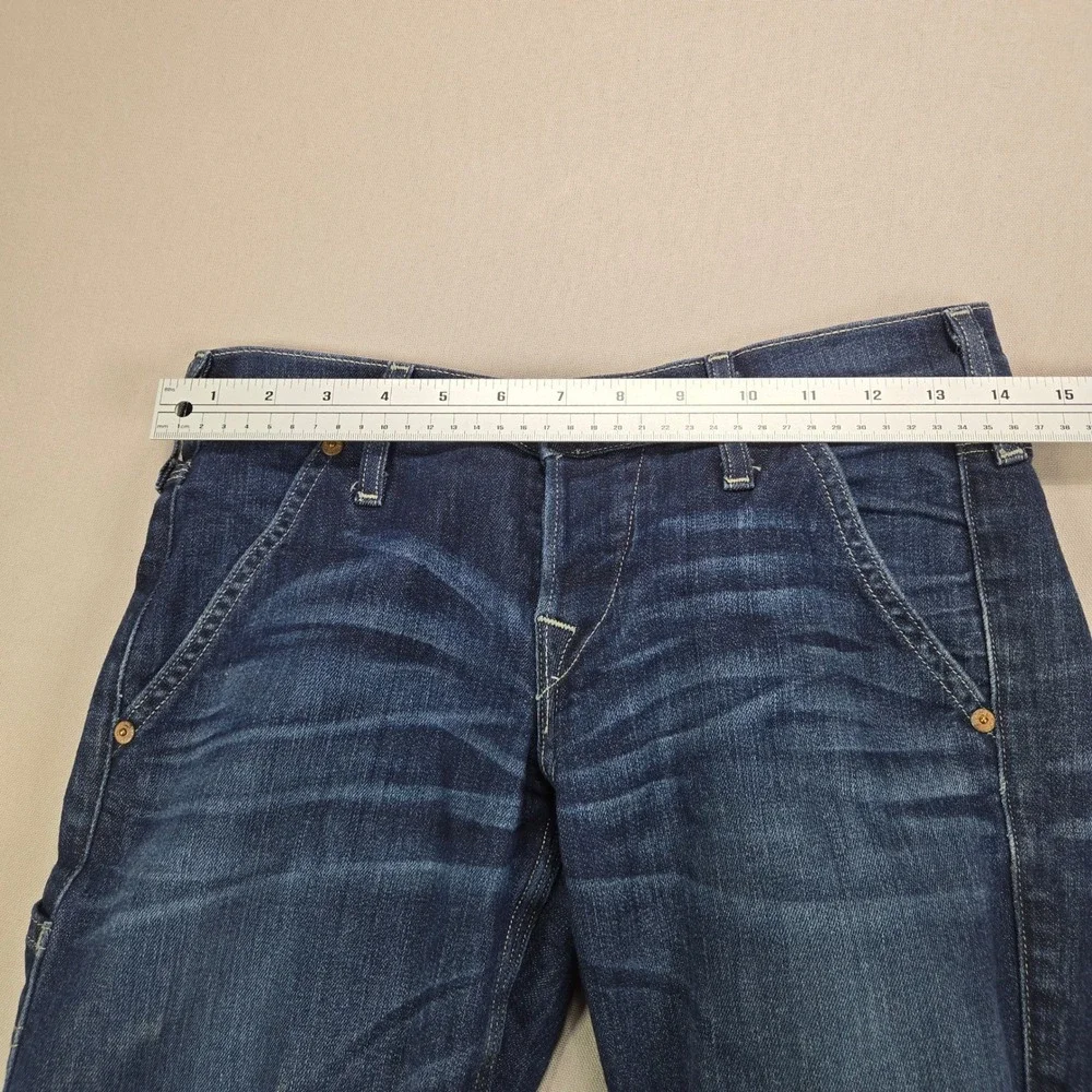 True Religion Carpenter Jeans Brianna Utility Slim Straight Dark Wash Womens 24 - Picture 13 of 15